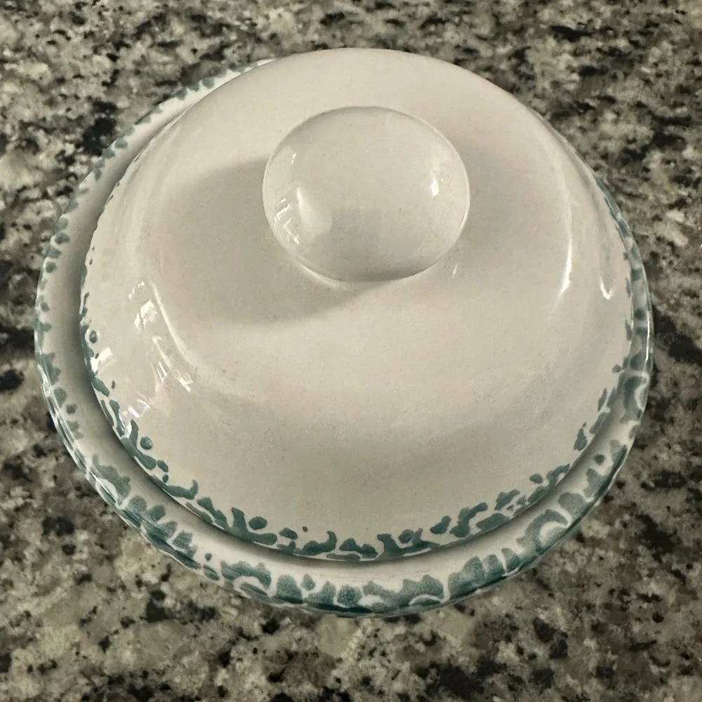 Blue Heart Ceramic Bowl With Lid